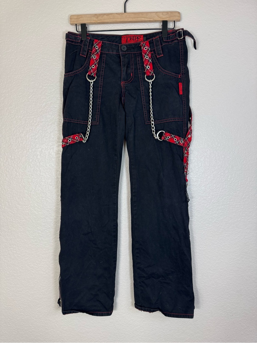 Tripp NYC Goth Gothic Raver Bondage Dark Tech Punk Emo Y2K Vintage Pants sz 1